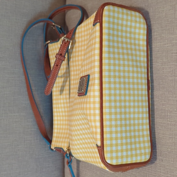 Dooney & Bourke Checkered Yellow & White Crossbody Bag - Picture 6 of 8